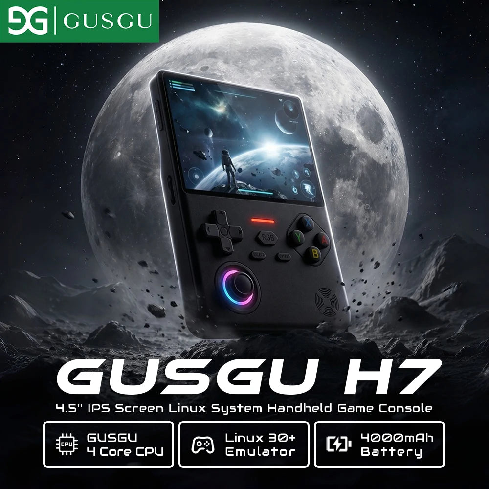 GUSGU H7 128GB Handheld Game Console Open Source Linux System 4.5" IPS Screen Portable Pocket Retro Video Game Player