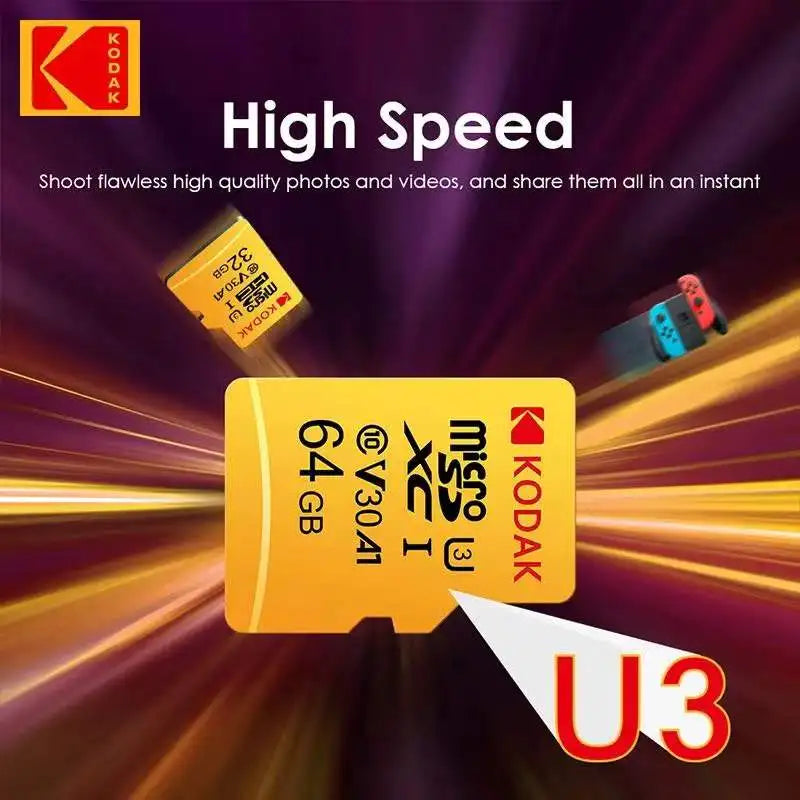 Kodak Micro SD Card 256GB 128GB 64GB 32GB Class10 U3 V30 High Speed Memory Card for Phone Tablet Camera