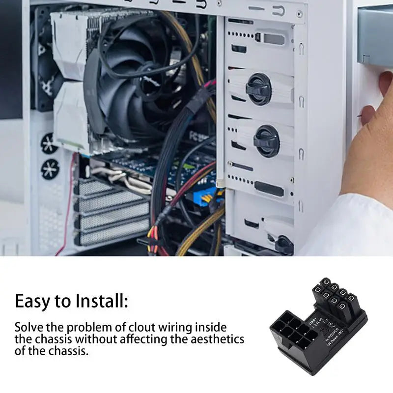 Graphics Card Adapter For PC 6/8 Pin Connector Power Adapter 180 Degree Angled Adapter Steering Connector Board GPU Adapter For