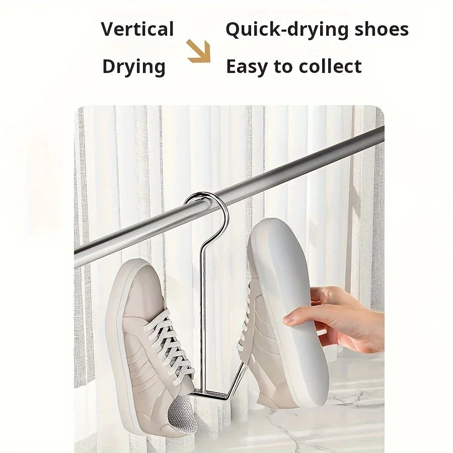 1/3pcs Stainless Steel Shoe Rack Hangers Metal Storage Box Space-Saving with Closet Hooks Silver Home Laundry Accessories