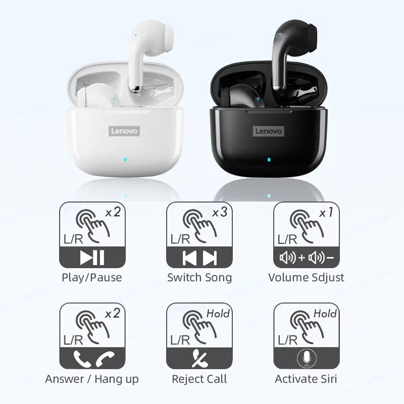 NEW Lenovo LP40 Pro TWS Bluetooth 5.3 Quick Connect Earphones  Ergonomic  Design  Headphones Powerful Transmission Speed Headset