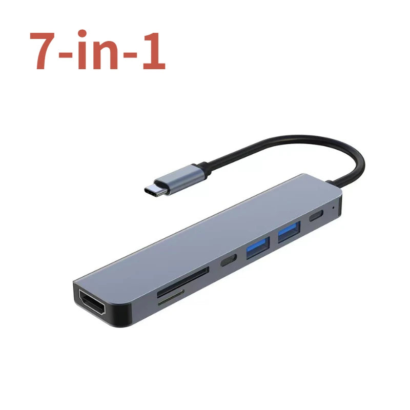 USB C Docking Station TYPE-C HUB to HDMI 4K 30Hz with Screen off Button USB 3.0 5Gbps HUB 87W Fast Charging for MacBook