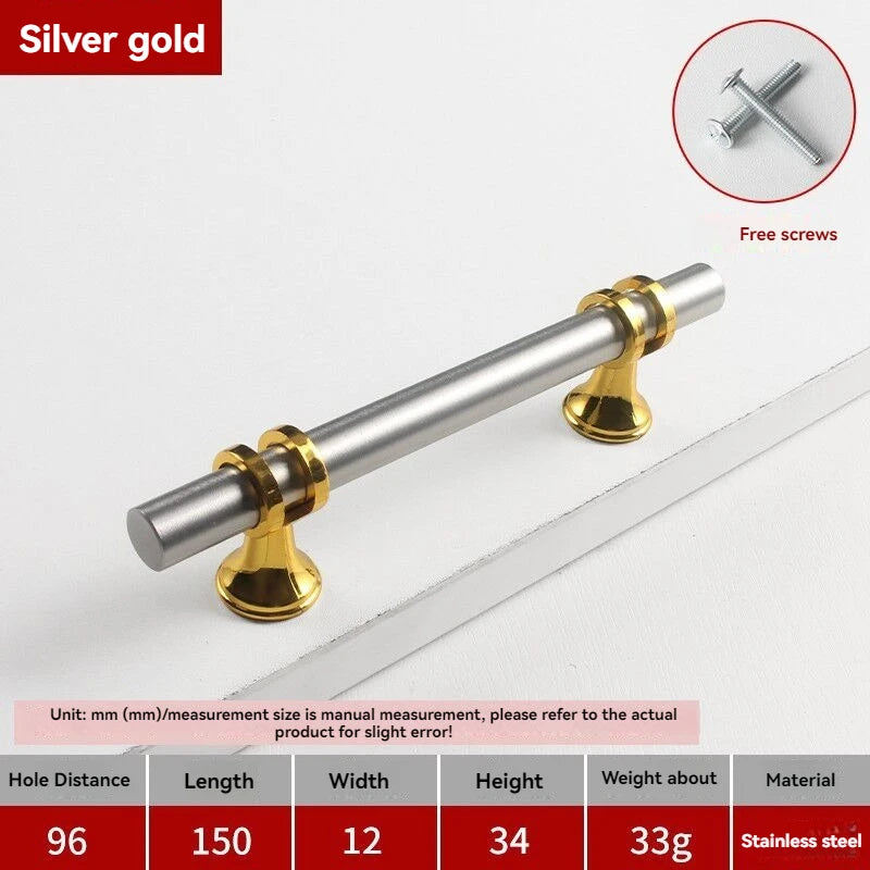 Handles Drawer Cabinet Furniture Kitchen Handles for Cabinet Knob Door Drawer Furniture Kitchen Knob Modern Simple Golden Silver