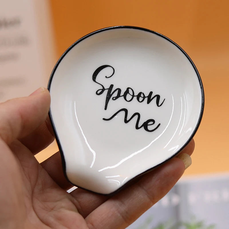 Multipurpose Ceramic Spoon Rest Pad White Spoon Holder Spoon Holder Kitchen Utensils Tableware Spoon Holder Spoon
