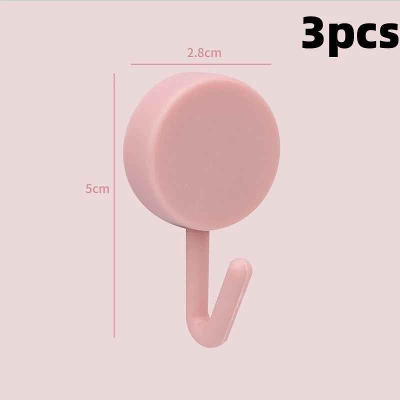 Self Adhesive Wall Hook Strong Without Drilling Coat Bag Bathroom Door Kitchen Towel Hanger Hooks Home Storage Accessories