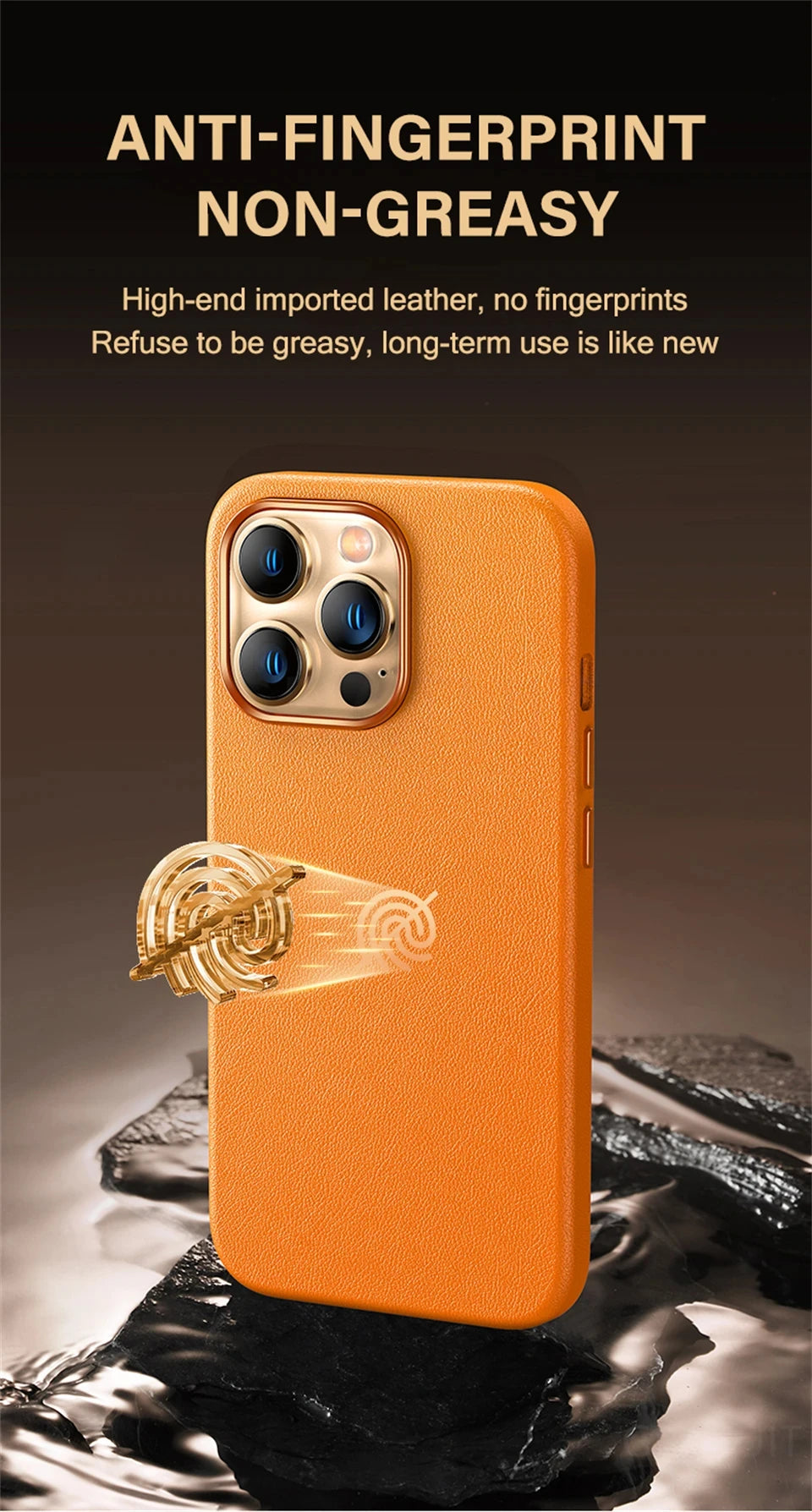 Original Leather Wireless Charging Animation Cases for iPhone 16 15 14 13 Pro Max Magsafe Phone Case Magnetic Cover Accessories