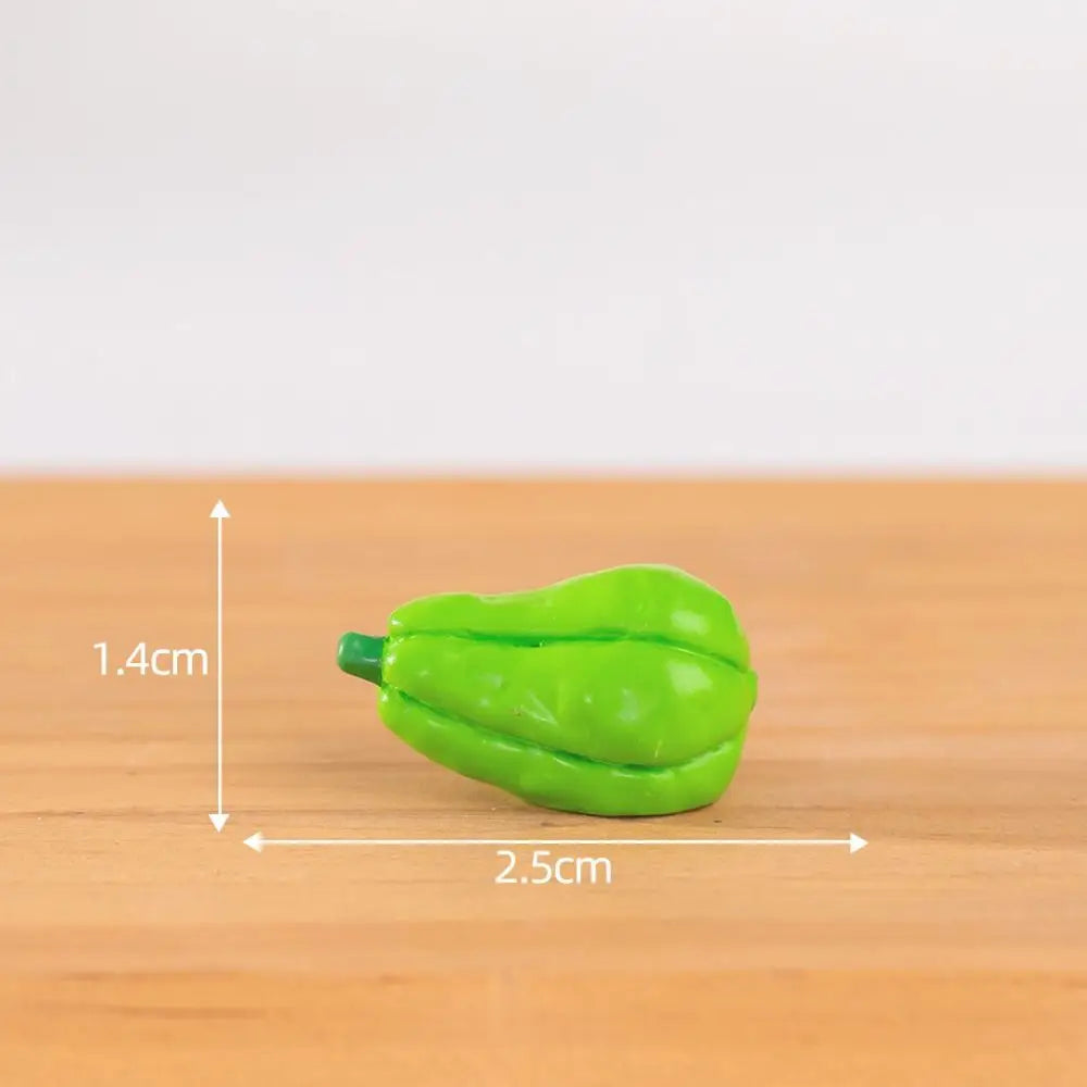 Mini Vegetable Figurines Resin Garlic Red Pepper Lettuce Cucumbers Pumpkin Ginger Baskets Diy Dollhouse Kitchen Vegetable Model