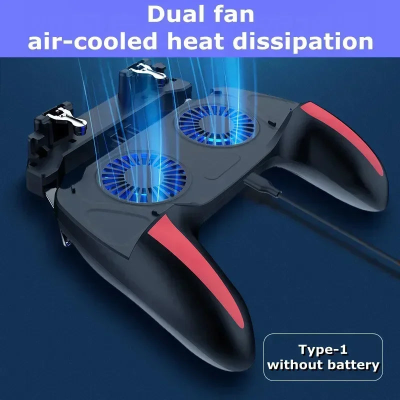 4 Fingers Mobile Phone Game Handle with Radiator Aim Shooting Gamepad Joystick Controller for IOS Android Gaming Accessories