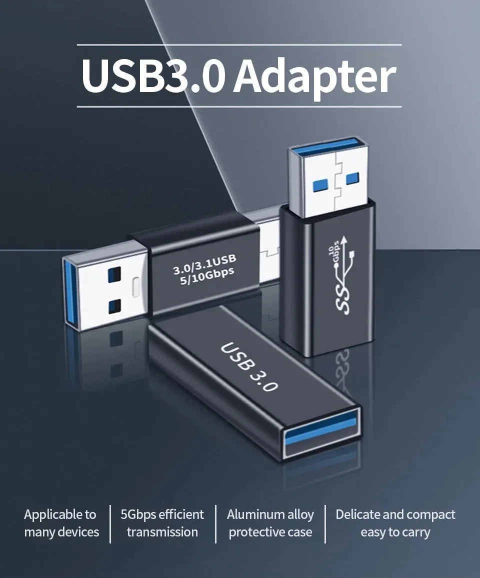 90 Right Angle USB 3.0 Extension Adapter Upward Elbow 10Gbps USB Connector for PC Male To Female Extension Plug Converter