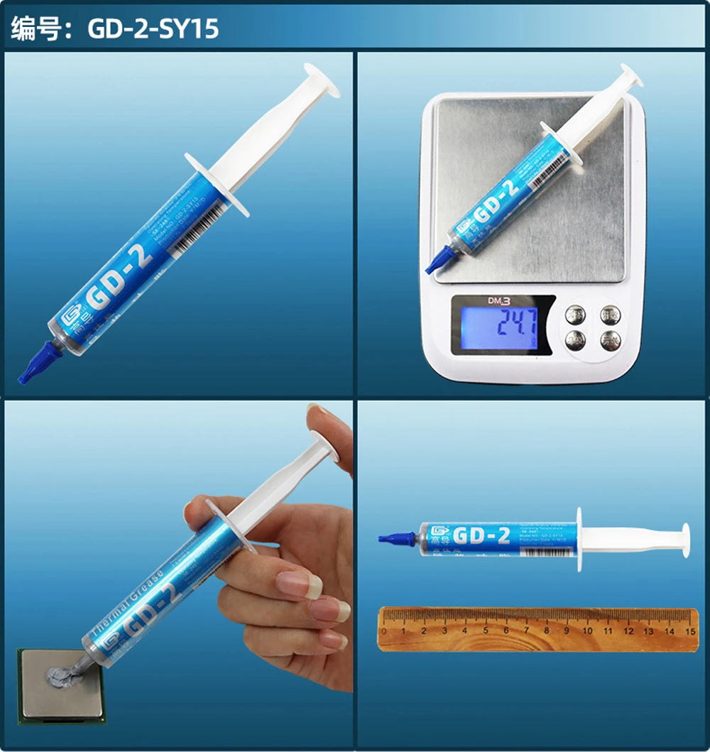 GD-2 7g/15g/30g Thermal Compound Conductive Grease GD900 Silicone Paste Heat Sink Processor CPU GPU Cooler Cooling Fan Plaster