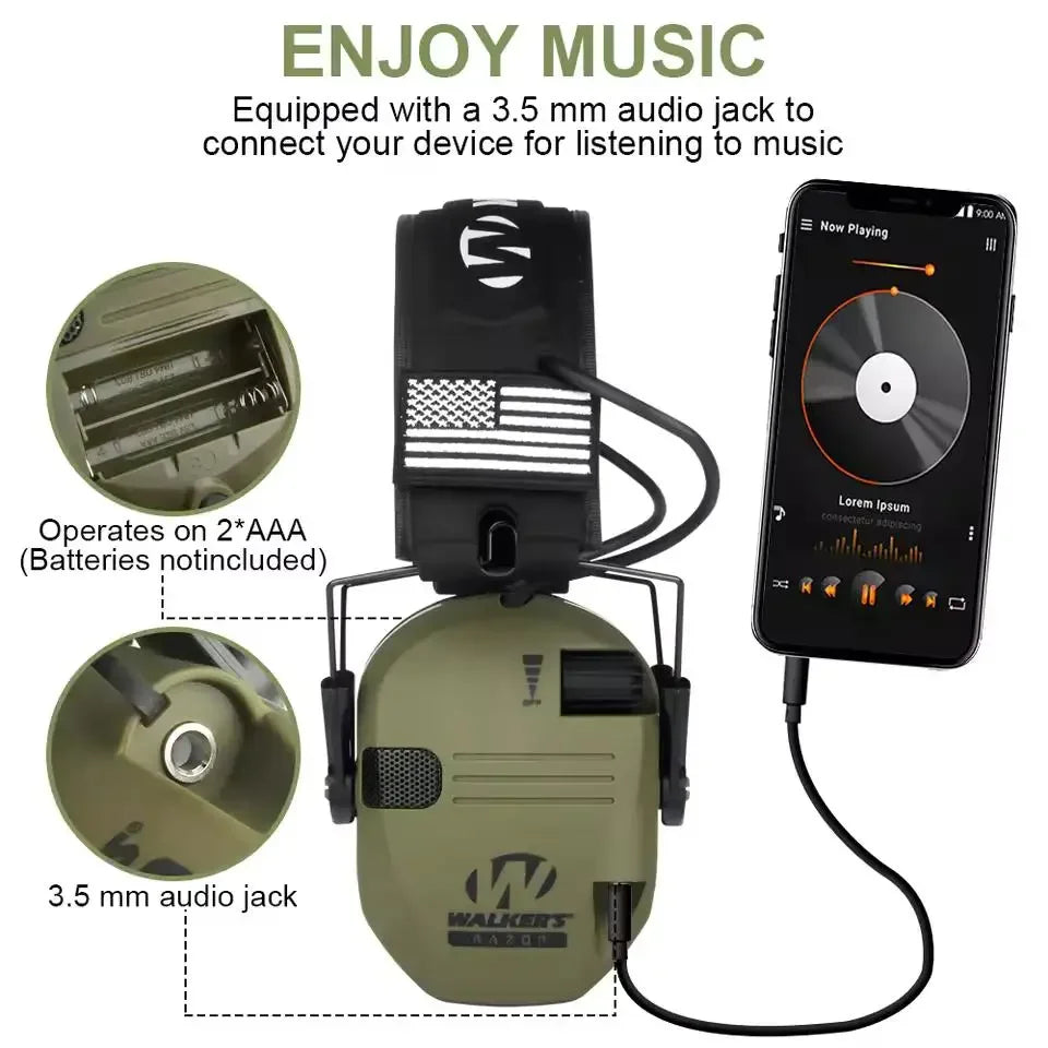 Outdoor hunting/shooting earmuffs actively reduce noise to protect hearing, train tactical headphones to strengthen human voice