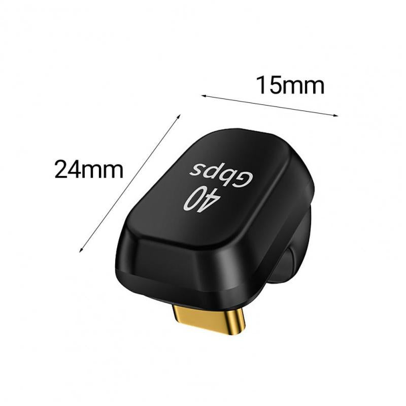 40Gbps Mini USB C Right Angle Adapter U-Shape Thunderbolt3 USB C to Type C Adapter Connector USB4.0 8k@60hz 100w Fast Charging