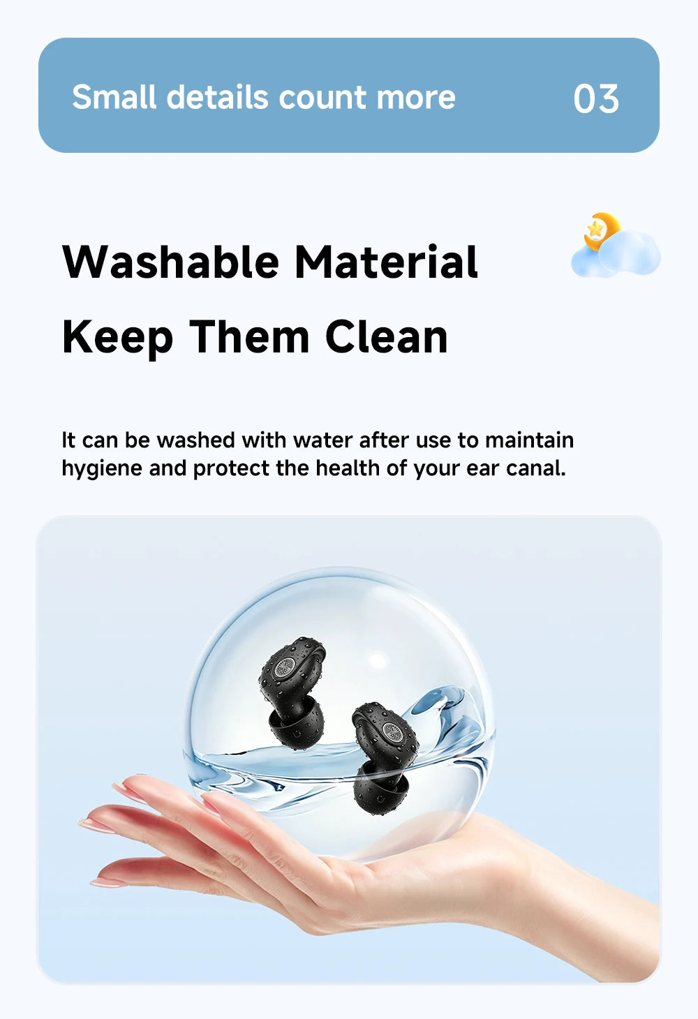 Essager Noise-canceling Sleep Earplugs 45-49dB Anti-Noise Hearing Protection Silicone Soft Earplug for Sleep Work Study Travel