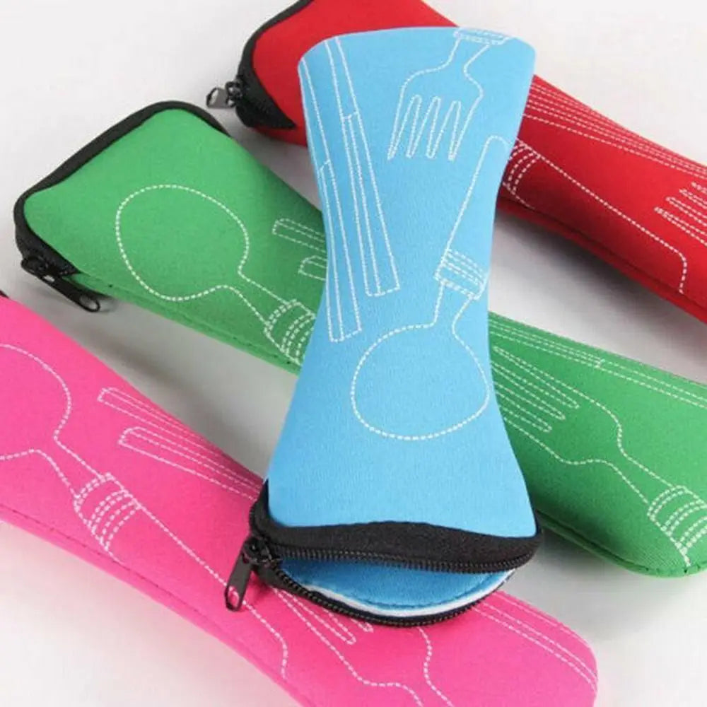 Without Dinnerware Tableware Bag New Travel Packaging Picnic Fork Spoon Storage Box Portable Tableware Case Home Kitchen