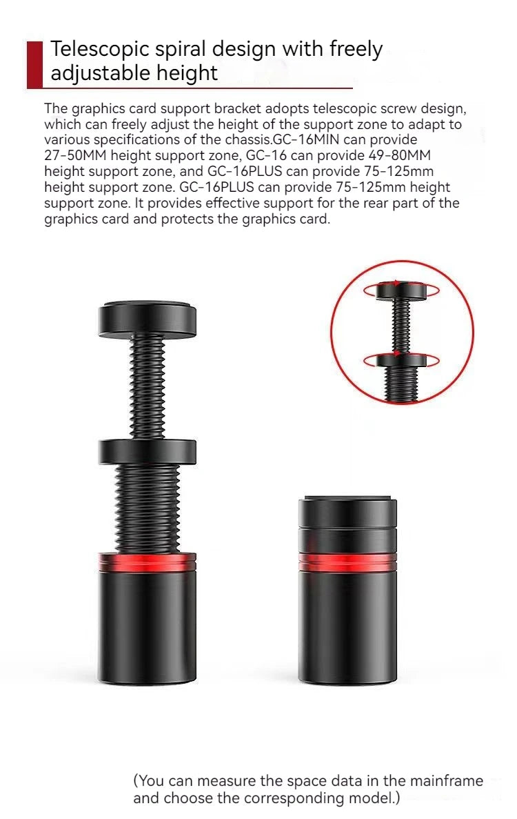 COOLCIRC GC-16 Graphics Card GPU Holder Magnetic Video Card Bracket Vertical Telescopic GPU Stand Support 27-120mm