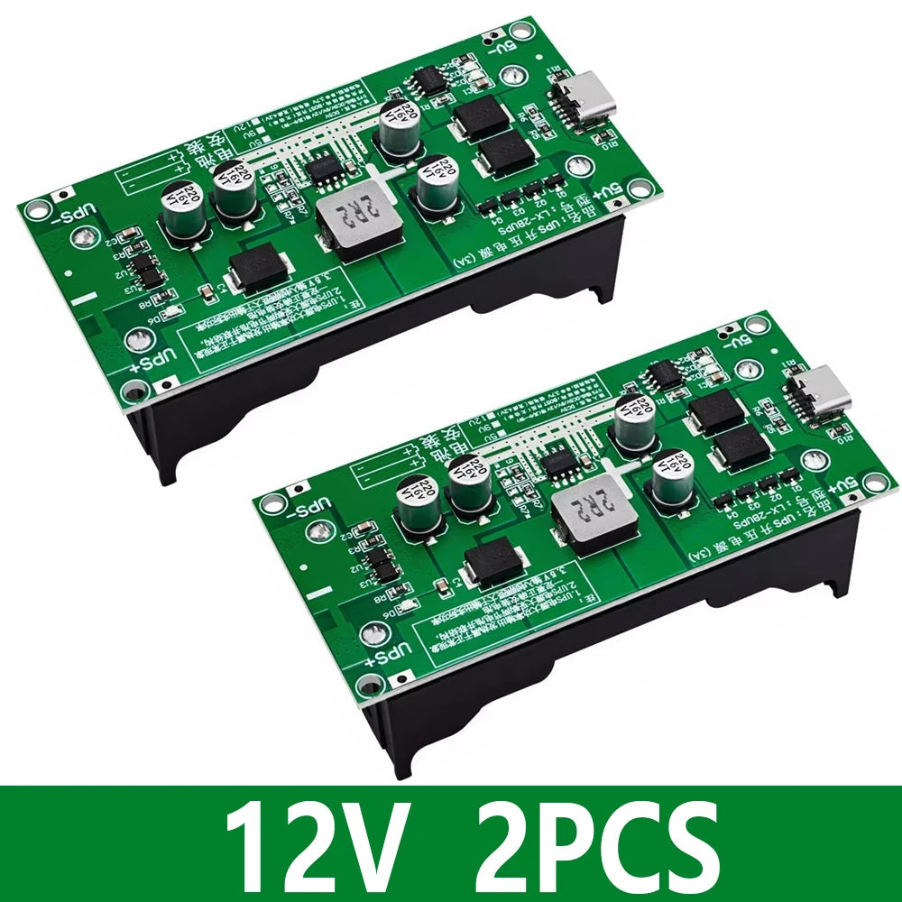 Type-C 15W 3A 18650 Lithium Battery Charger Module DC-DC Step Up Booster Fast Charge UPS Power Supply / Converter 5V 9V 12V