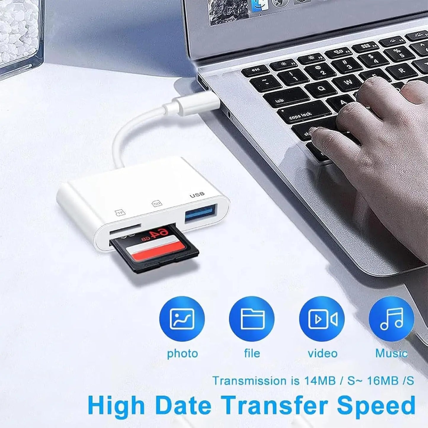 3 in 1 USB/Type C Multifunction Card Reader OTG SD TF Cards USB Memory Cards Reader Converter for MacBook Laptop Samsung