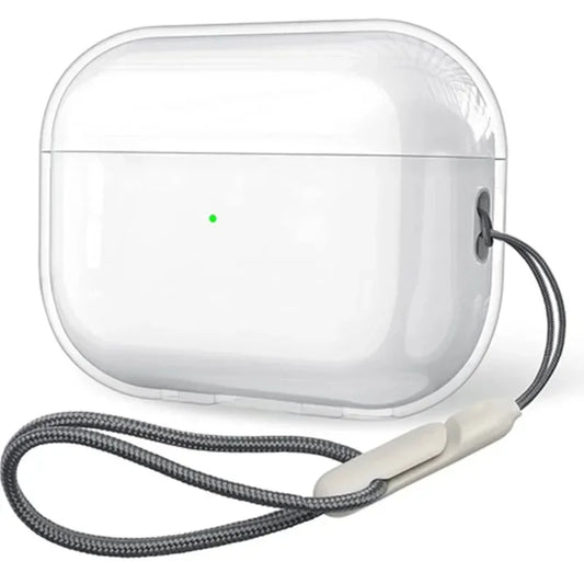 Clear TPU Earphone Case for Airpods 4 3 2 1 Pro Pro2 Shockproof with Lanyard Strap for Airpods Charging Case Transparent Cover