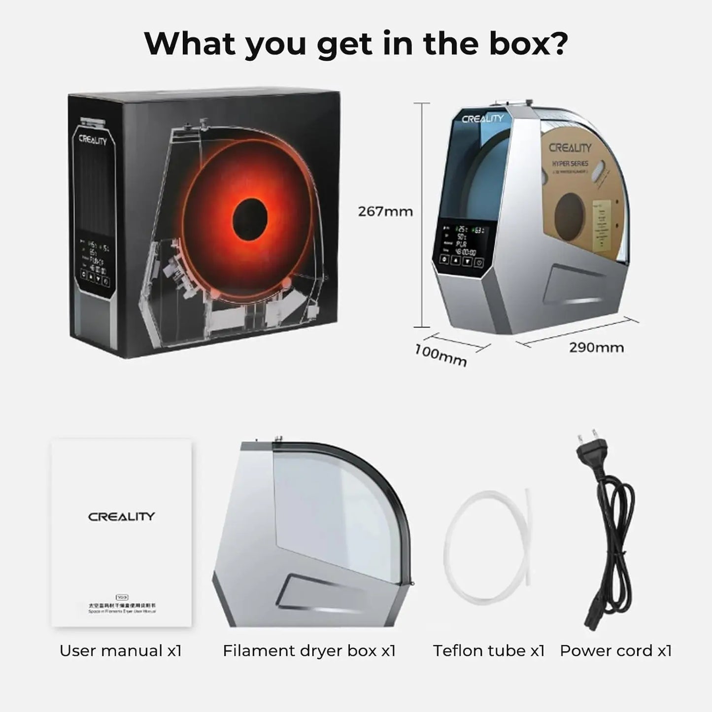 New Creality Space Pi Filament Dryer Box Upgraded Filament Storage Dehydrator 1kg 3D Printer Filament Dryer Box Storage Holder