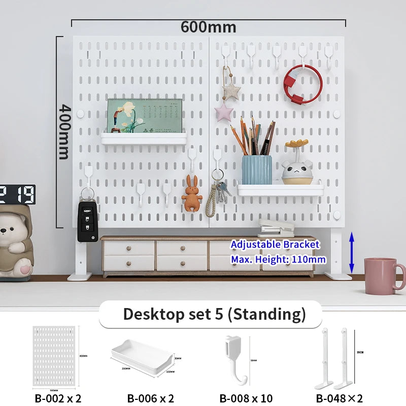 The Ultimate Modular Desk System | Plastic Pegboard Organizer Lets You Combine Hooks, Bins, Shelves & Baskets Freely