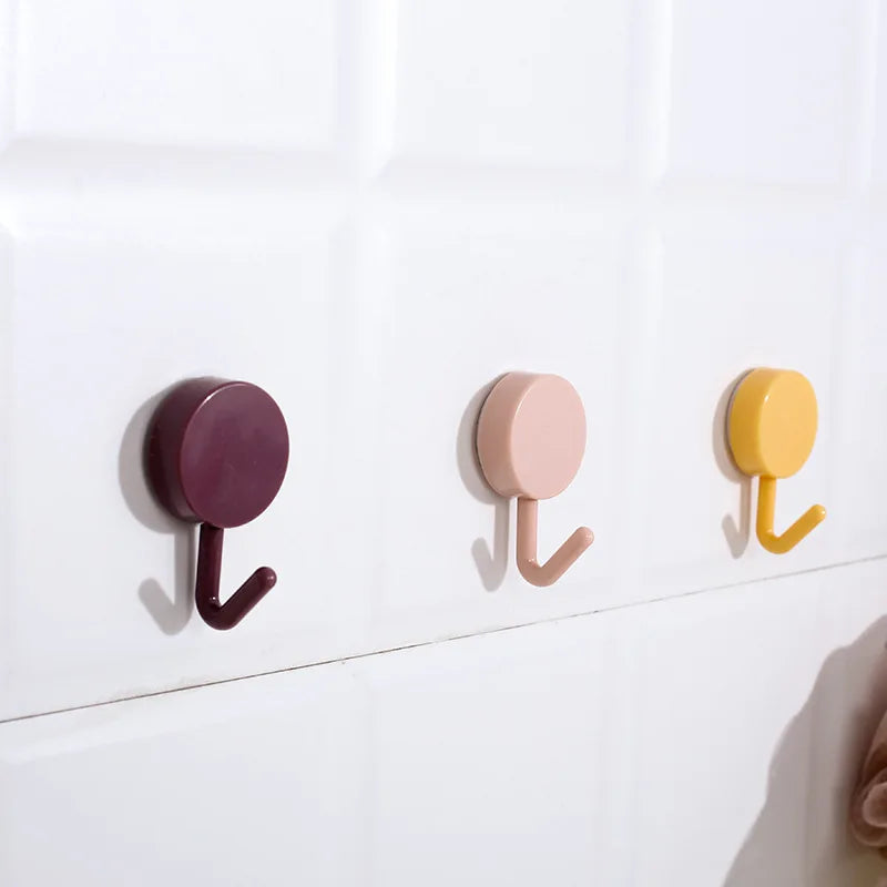 Self Adhesive Wall Hook Strong Without Drilling Coat Bag Bathroom Door Kitchen Towel Hanger Hooks Home Storage Accessories