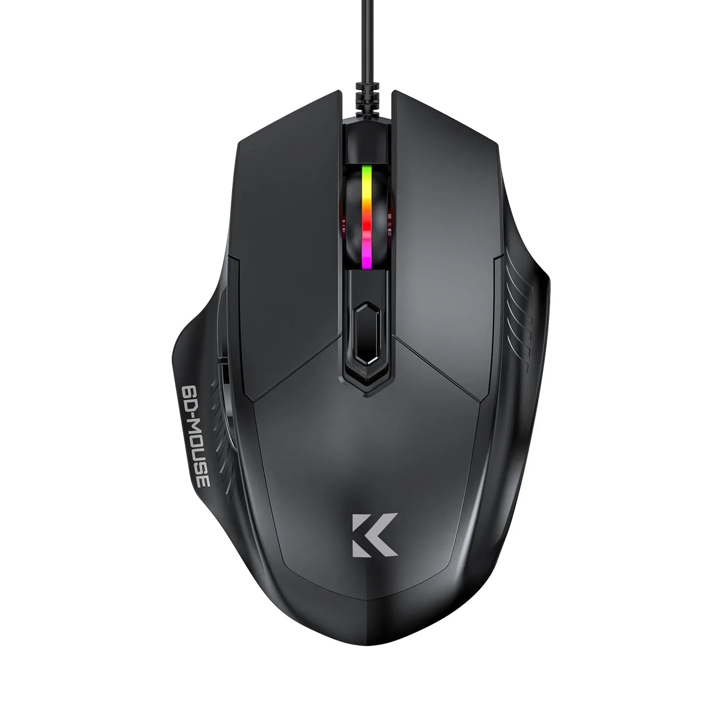 KEBIDUMEI RGB Wired Gaming Mouse 7200DPI 6-Level Adjustable 6 Buttons Ergonomic Silent Mice Plug and Play for Laptop Win MacOS