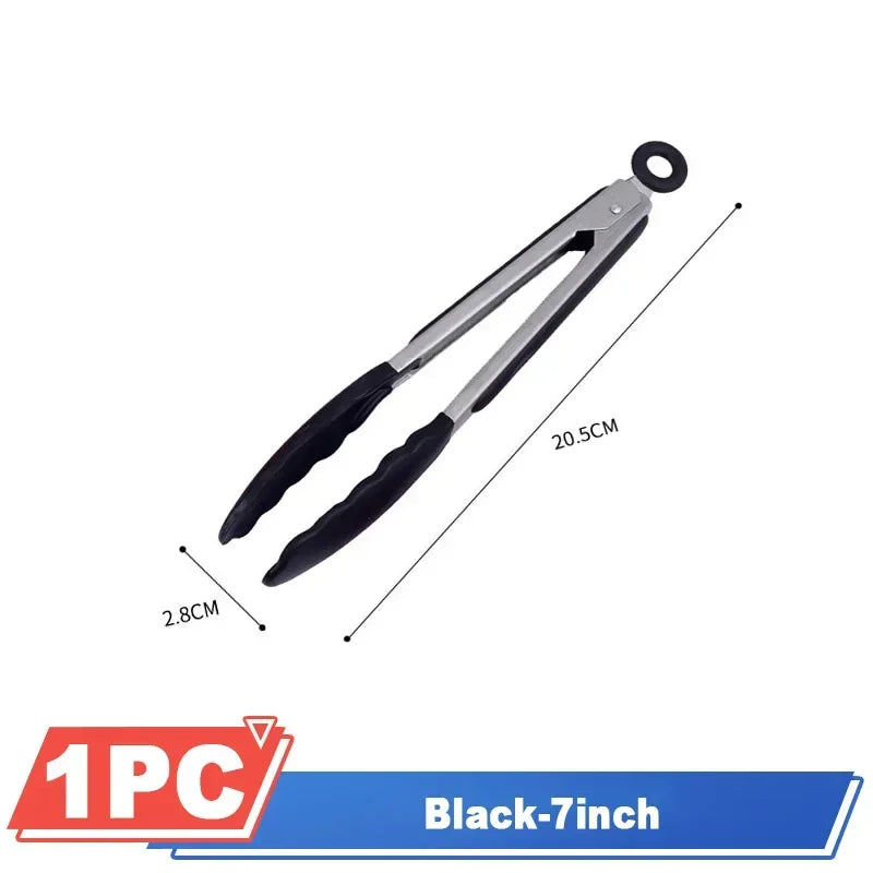 7/9/12 inch Small Silicone Clips Bread Barbecue tongs Steak Clip Food Clips BBQ Cooking Baking Salad Kitchen Accessories