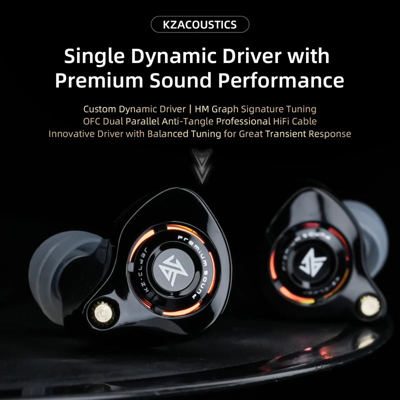 KZ Eldar Earphones 1DD Dynamic Driver Balanced IEM In Ear Monitor Sport Earbuds HiFi Stereo Music Wired Headphones PK EDX PRO X