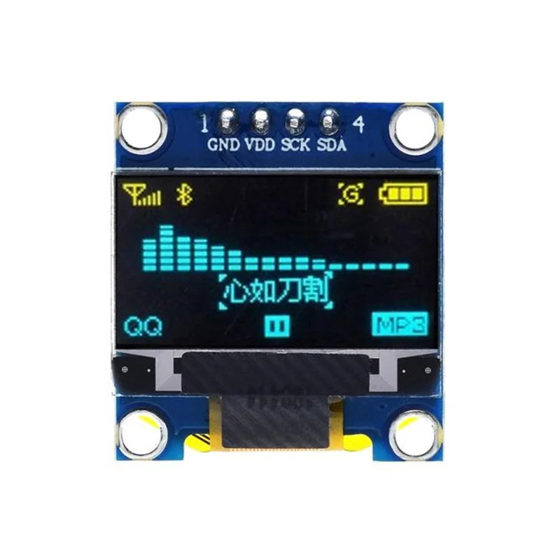 0.96" Inch OLED Display Screen Module I2C IIC 128x64 SS - D - 1306 3.3V-5V blue Yellow for Arduino ESP32 ESP8266