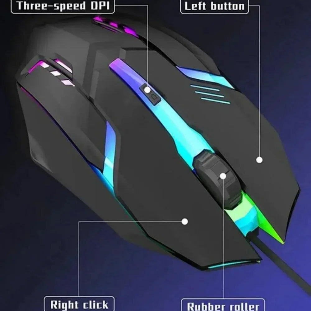 USB RGB Breathing Light Effect Gaming Mouse Wired Mouse Mice Professional Optical Wired Mouse For Computer Laptop PC Home Office