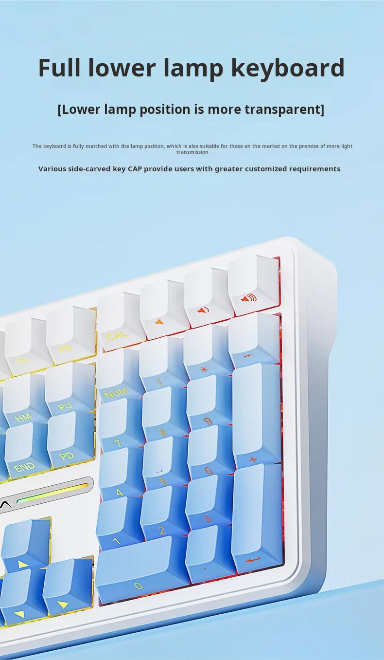 AULA F108Pro/F108 Wireless Bluetooth tri-mode connection, multi-functional display, Gasket structure, RGB lighting effects