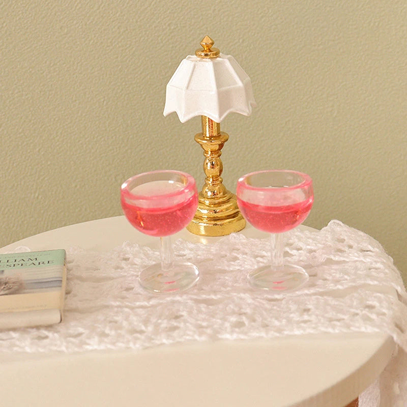 5pcs Dollhosue Miniature Red Wine Cup Wine Glasses Doll House Foods Groceries Kitchen Fairy Garden Scene Decor Furniture Toy