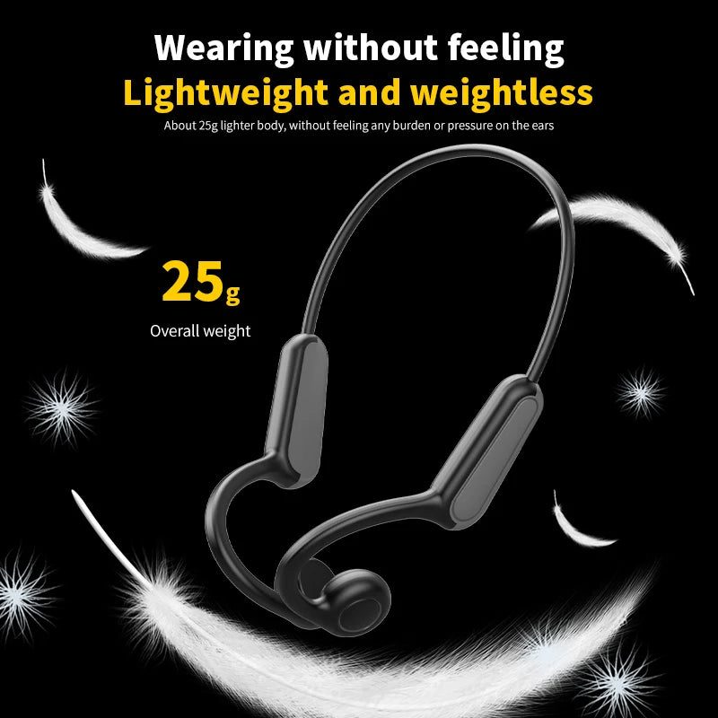 B8 True Bone Conduction Earphones Bluetooth 5.3 Sports Wireless Headphones Ear Hook IPX5 Waterproof Headset for Running Driving