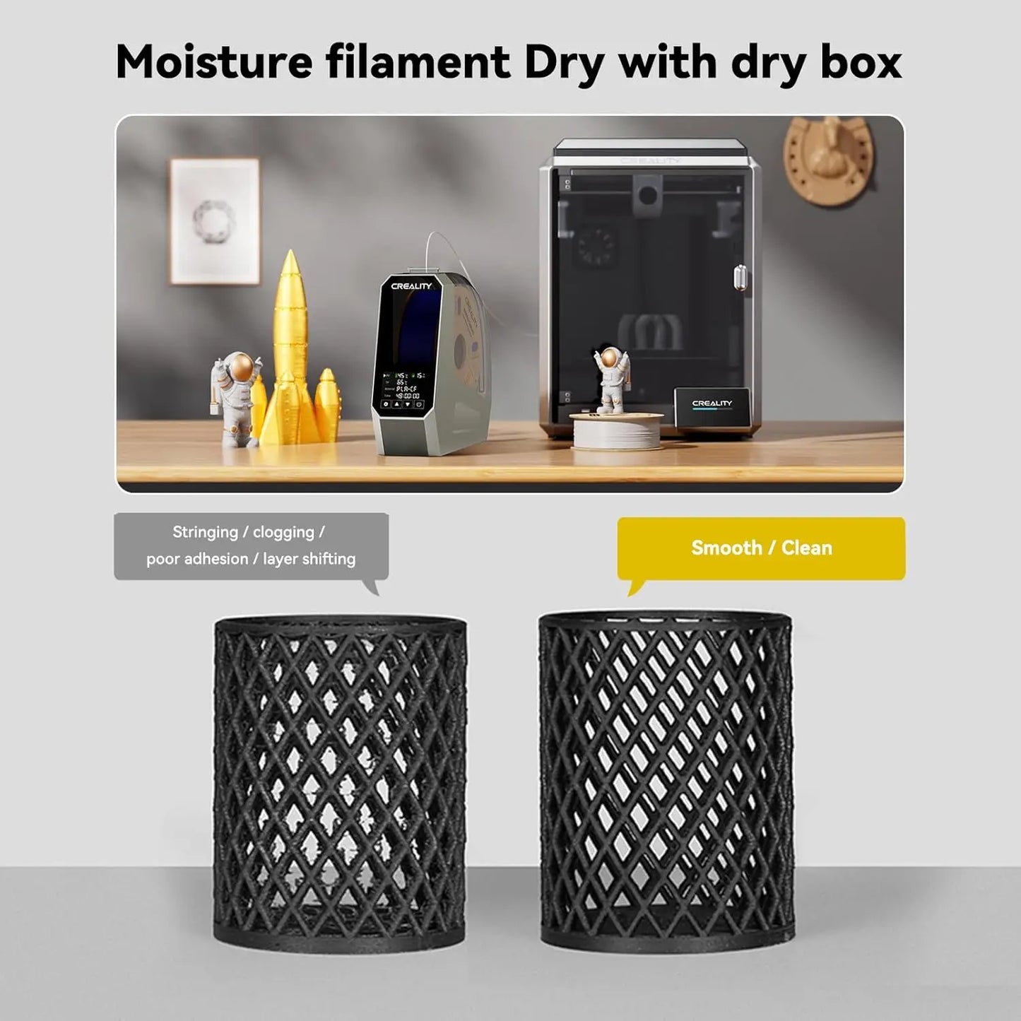 New Creality Space Pi Filament Dryer Box Upgraded Filament Storage Dehydrator 1kg 3D Printer Filament Dryer Box Storage Holder