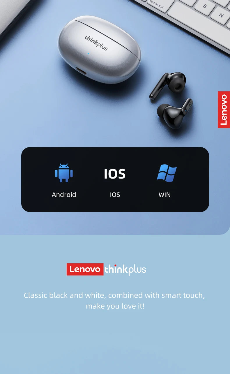 Lenovo Thinkplus XT88 in Ear Bluetooth Earphones with Dual Microphones, Stereo Noise Reduction, Bass HIFI Touch Earbuds