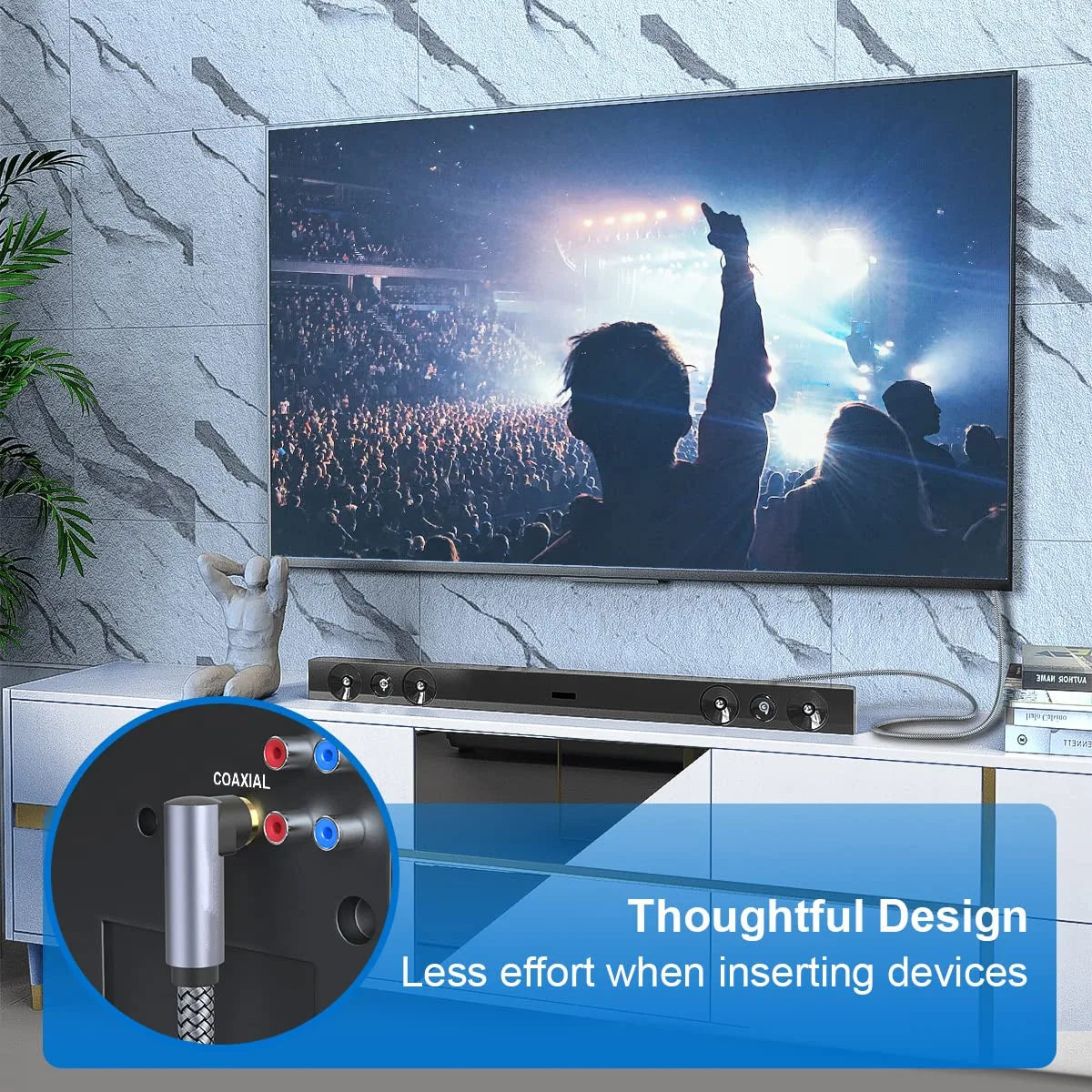90 Degree Digital Audio Coaxial Cable 75Ω Rca to Rca Male Stereo Cable Speaker Hifi SPDIF Cord  for Sound Bar CD DVD AV TV