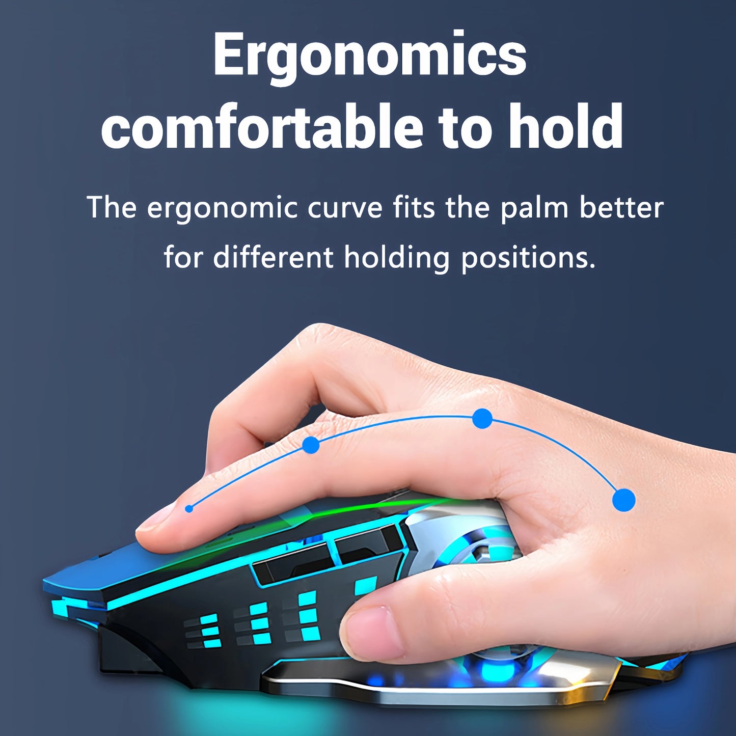 Bluetooth 5.2 Mouse RGB Gaming Mouse 2.4G Wireless Mouse Rechargeable Silent Mouse 3600 DPI Mouse Mice for Macbook Laptop Tablet
