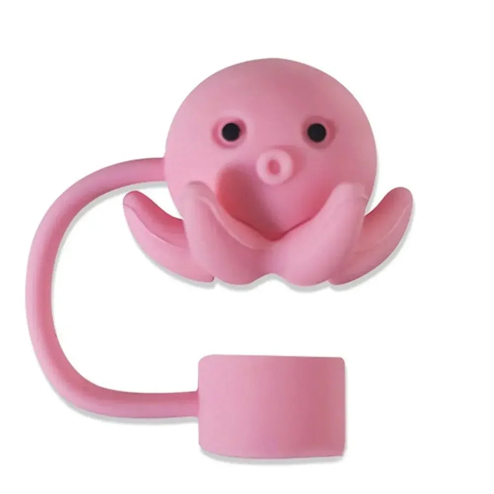 1PC Silicone Straw Plug Splash Proof Drinking Dust Cap Dust-proof Straw Tips Cover Cup Accessory Kitchen Tool Creative Reusable