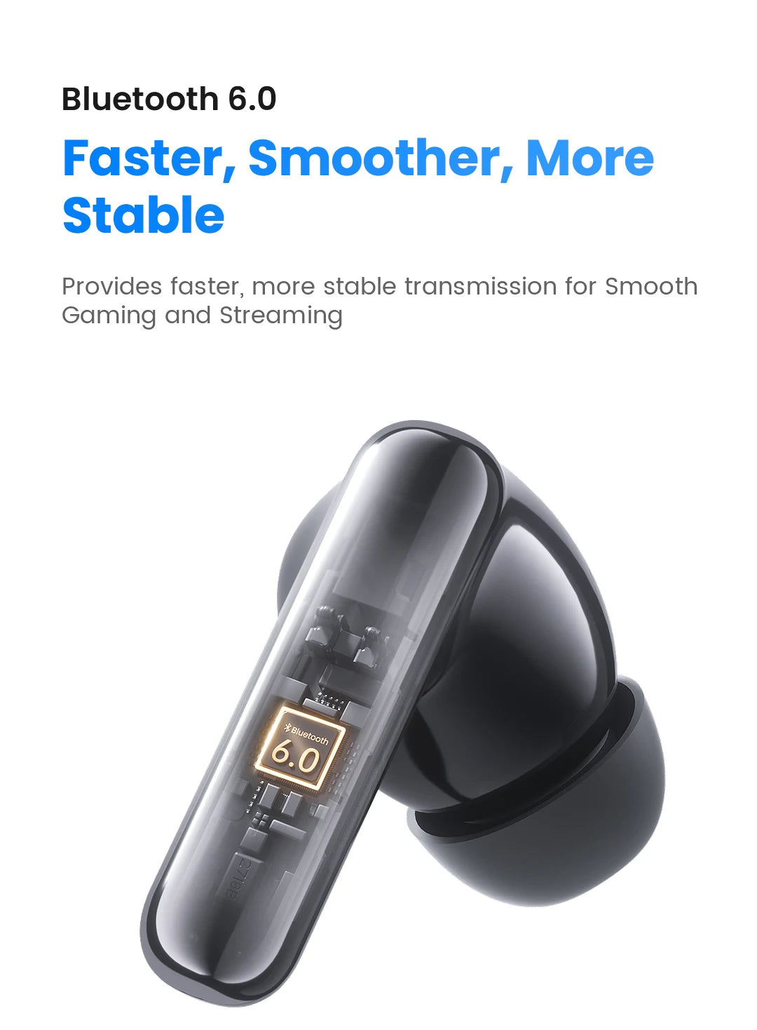 HAYLOU Flowbuds N55 Wireless Earbuds 54dB Adaptive ANC Bluetooth 6.0 LDAC Hi-Res Audio 6-Mic HD Call Earphones 40H Playback IPX5