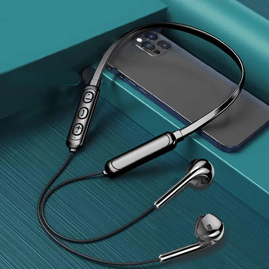 Wireless 9D Bluetooth Headset Neck Hanging Stereo Noise Reduction Universal 5.0 In Ear Sports Headset Microphone For Smart Phone