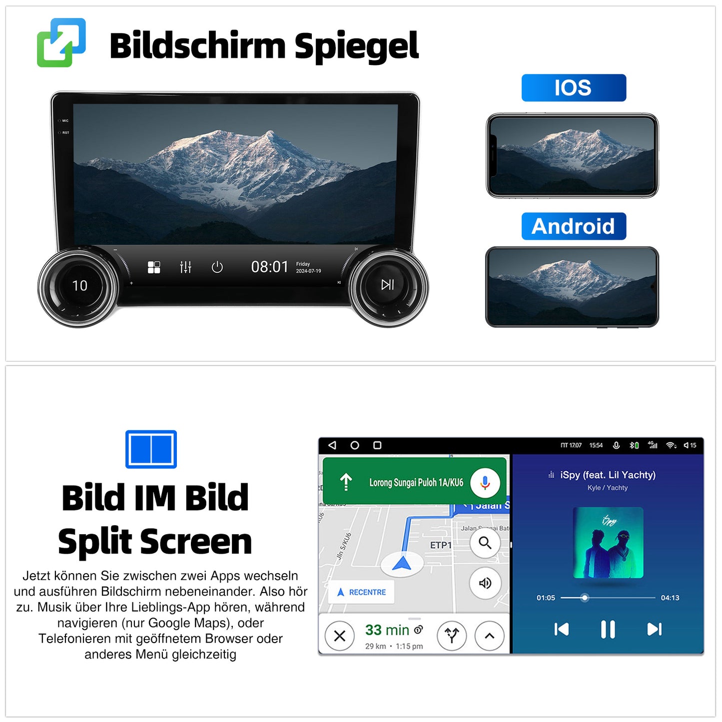 ESSGOO 2DIN Android 14 For Peugeot 408 RCZ 308 10-13 Car Radio Wireless Carplay Android Auto 10" Display GPS Navi WIFI FM RDS BT
