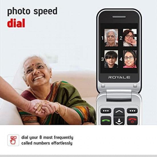 Easyfone Royale for Seniors - 2.4” Flip Phone with 20+ Elder Friendly Features Like SOS, Sound Boost, Big Keypad - Triveni World