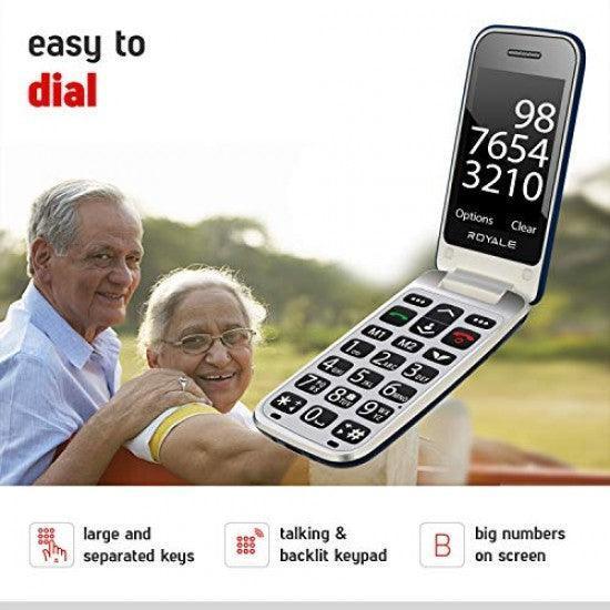 Easyfone Royale for Seniors - 2.4” Flip Phone with 20+ Elder Friendly Features Like SOS, Sound Boost, Big Keypad - Triveni World