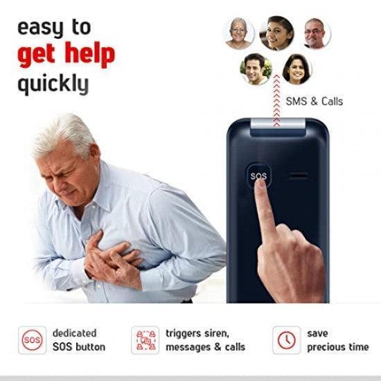 Easyfone Royale for Seniors - 2.4” Flip Phone with 20+ Elder Friendly Features Like SOS, Sound Boost, Big Keypad - Triveni World