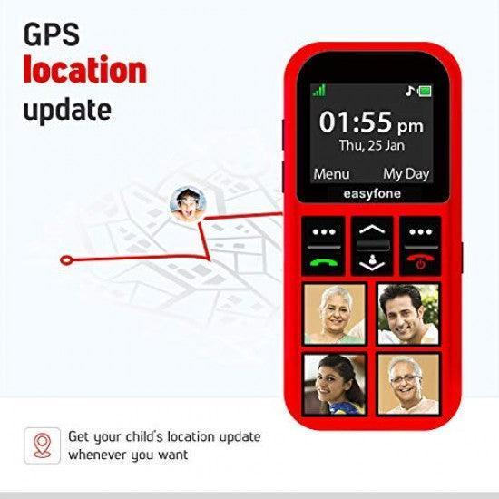 senior world Easyfone Star - Safety Device Cum Phone for Kids with SOS, GPS Tracking, Discreet Listening, Photo Dial, No Internet - Triveni World