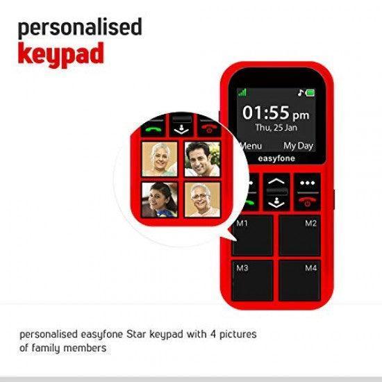 senior world Easyfone Star - Safety Device Cum Phone for Kids with SOS, GPS Tracking, Discreet Listening, Photo Dial, No Internet - Triveni World