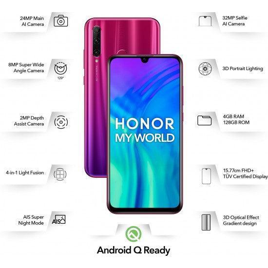 Honor 20i (Phantom Red, 128 GB) (4 GB RAM) (Refurbished) - Triveni World
