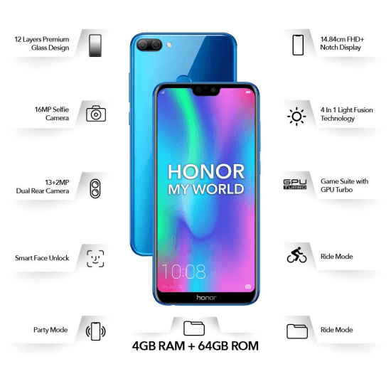 Honor 9N Blue, 4GB RAM, 128GB Storage - Triveni World
