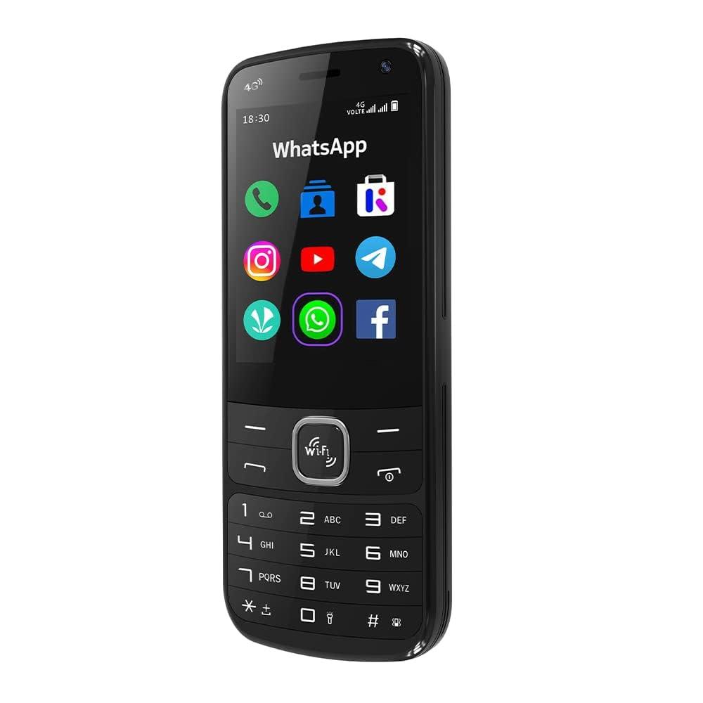 IKALL K555 Android Mobile Dual Mode Touchscreen and Keypad | 4G Sim Connectivty | WiFi | 2.8" Display, 2GB Ram 16GB Storage | Pre-Installed App - WhatsApp, Facebook, YouTube and Instagram (Black) - Triveni World