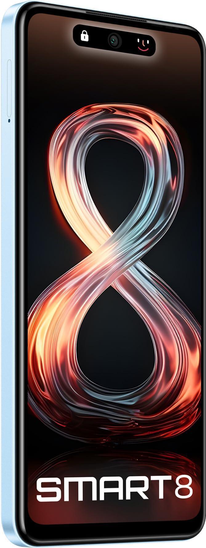 Infinix Smart 8 8GB RAM 128GB Storage | 5000 mAh Heavy Battery | Android 13 Go | 50MP + AI Camera | Dual Sim (Rainbow Blue) - Triveni World